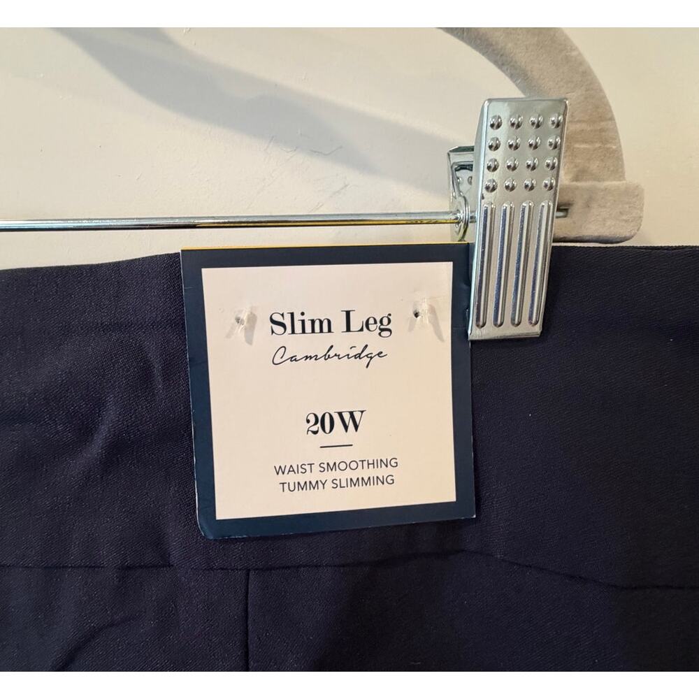 Charter Club Slim Leg Cambridge Pants Womens 20W Plus Size NWT Navy - Picture 6 of 7